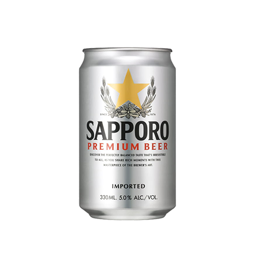 Sapporo Premium Draft Beer Can 330ml